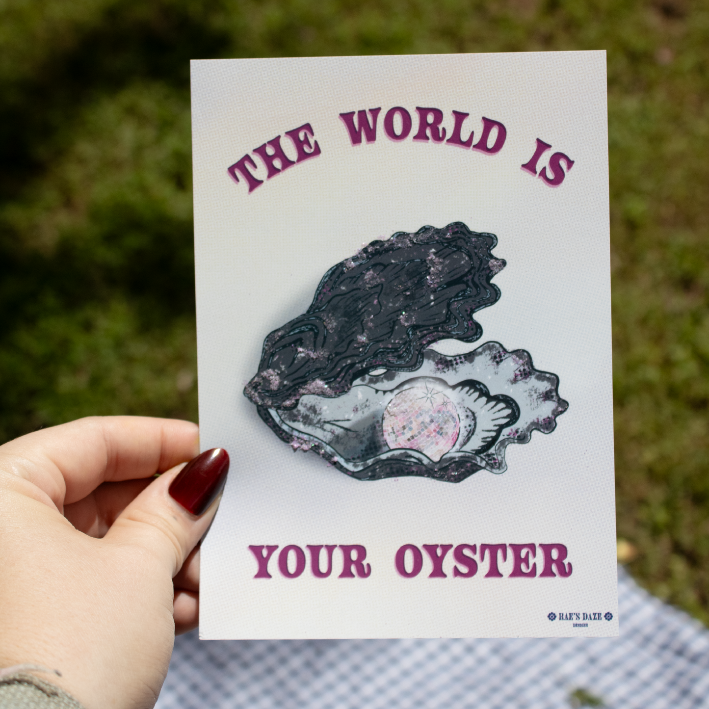 The World is Your Oyster Glitter Art Print