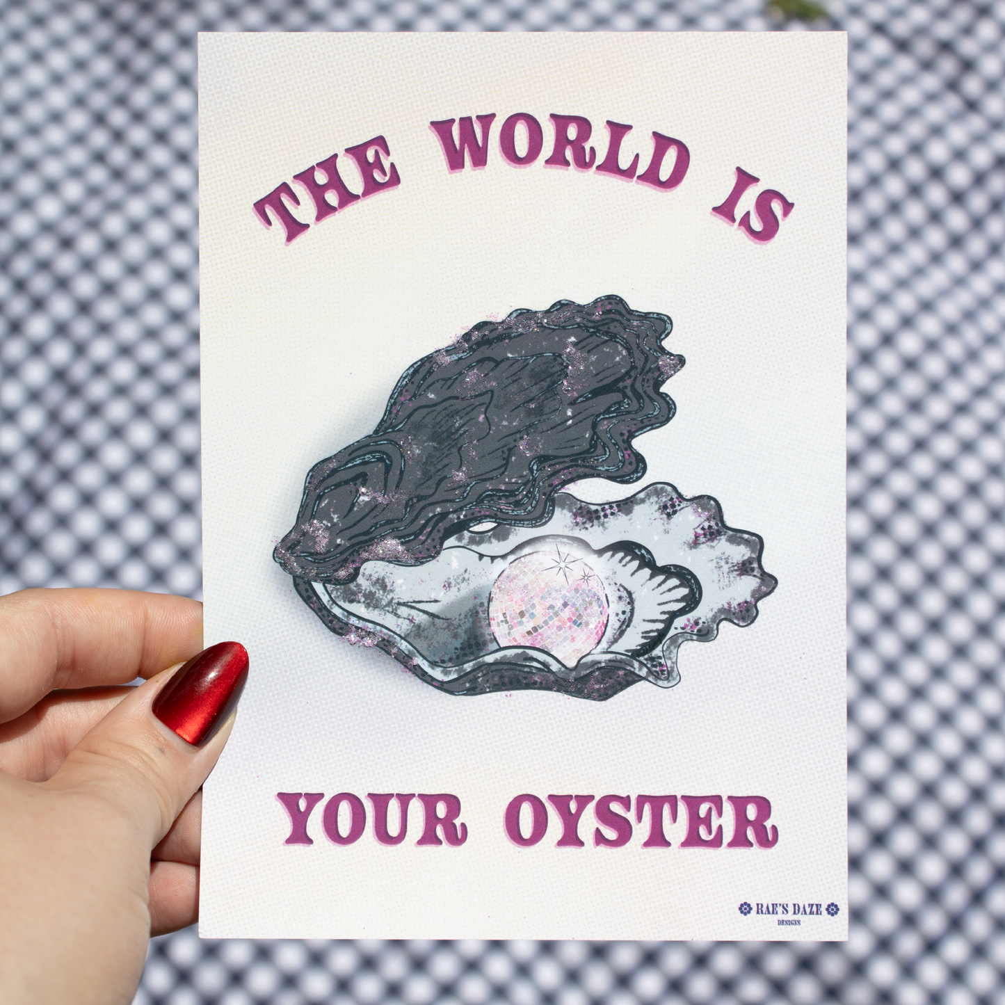 The World is Your Oyster Glitter Art Print