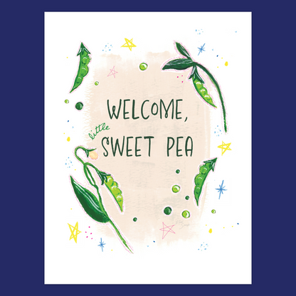 Welcome Sweet Pea | New Born Baby Folded Cards