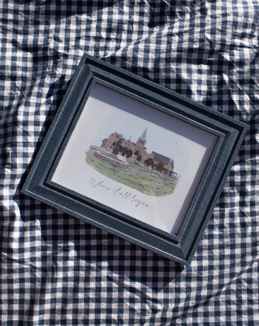 Personalised Watercolor Home or Venue Framed Artwork