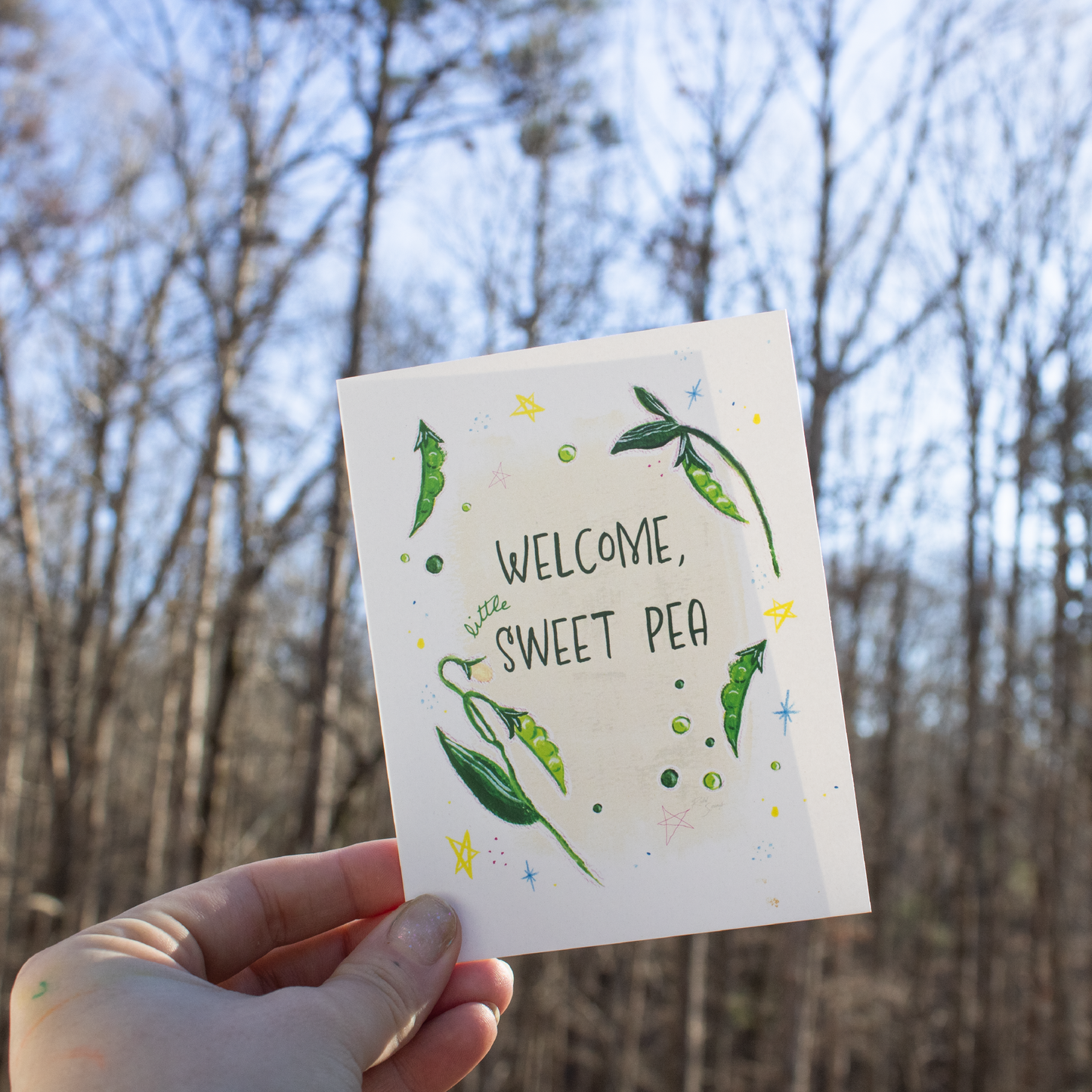 Welcome Sweet Pea | New Born Baby Folded Cards