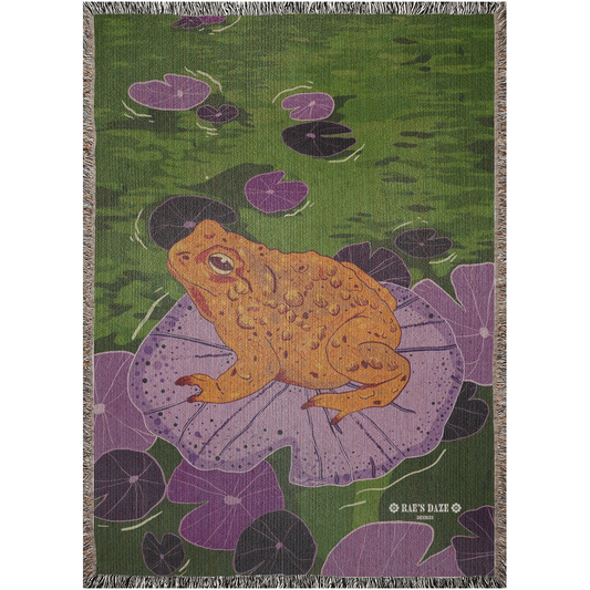 Frog On Lily Pad  |  37"x52" Woven Blanket