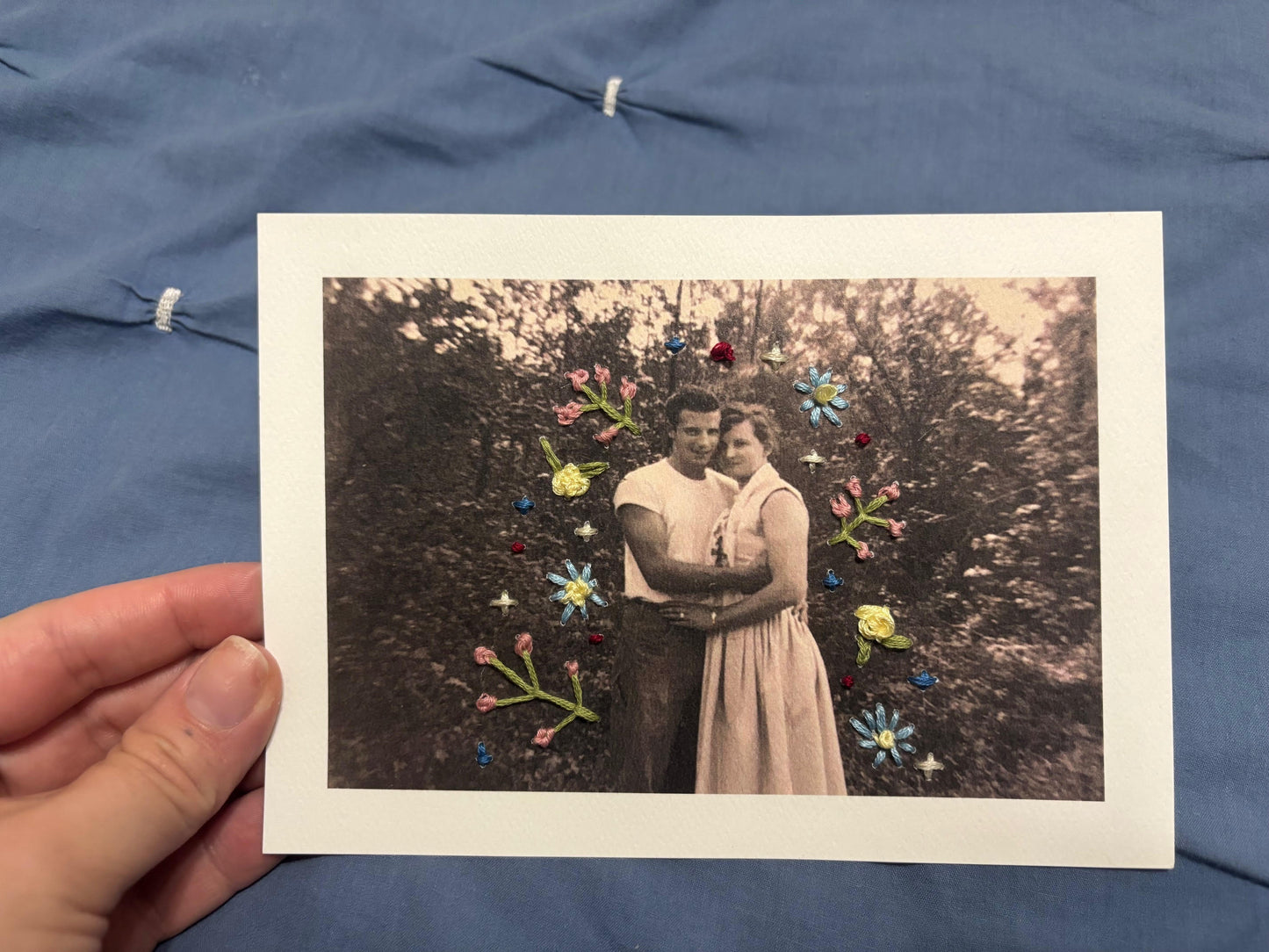 Hand Embroidered Photograph Keepsake